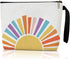 Floral Makeup Bag for Women, Sunshine Gift Makeup Toiletry Organizer Cute Makeup Pouch Canvas Cosmetic Bag Travel Essential Zipper Bag, Pencil Bag...