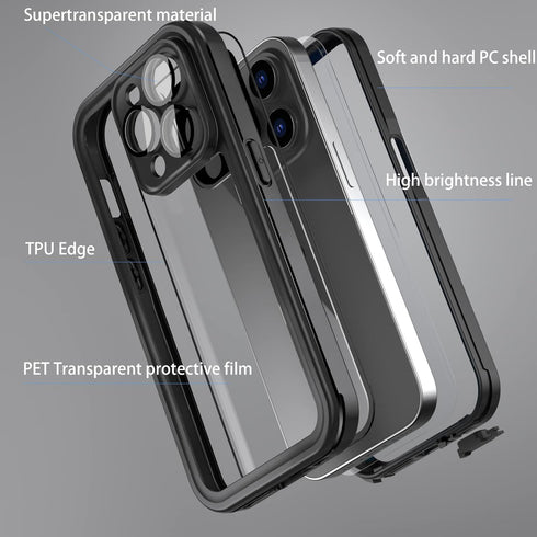 for iPhone 14 Pro Max Waterproof Case with Screen Protector,360°Full Body Protection,IP68 Underwater,Full Sealed Snowproof Dustproof Shockproof He...