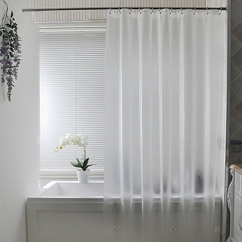 AooHome 72 Wx66 L inch Short Shower Curtain Liner, Frosted Eva Shower Curtain with Magnets, Water Repellent, Semi Transparent...