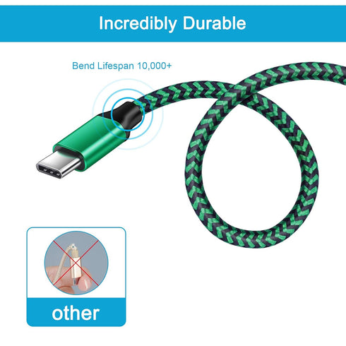 Auto Android C Charger Cable Fast Charging Car Cord for Moto G Stylus/Play/Power,Razr,Google Pixel 8a/8Pro/7a/7/6 Pro/6/5/4,LG,Samsung Galaxy Z Fo...