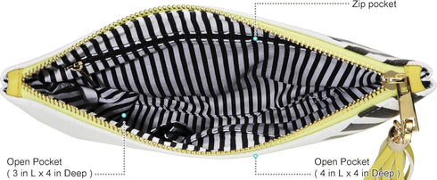 B BRENTANO Vegan Clutch Bag Pouch with Tassel Accent...