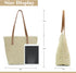 Straw Beach Bag for Women Large Straw Tote Bag with Zipper Summer Woven Bag Beach Travel Casual Straw Shoulder Bags...