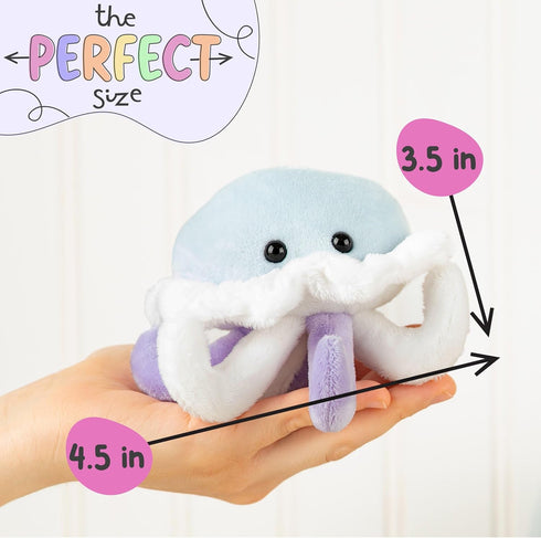 Forest & Twelfth Stuffed Jelly fish, Single Mini Stuffed Animal Plush Toy for Kids, Ocean Party Favors and Goody Bags, Classroom Treasure Box Priz...