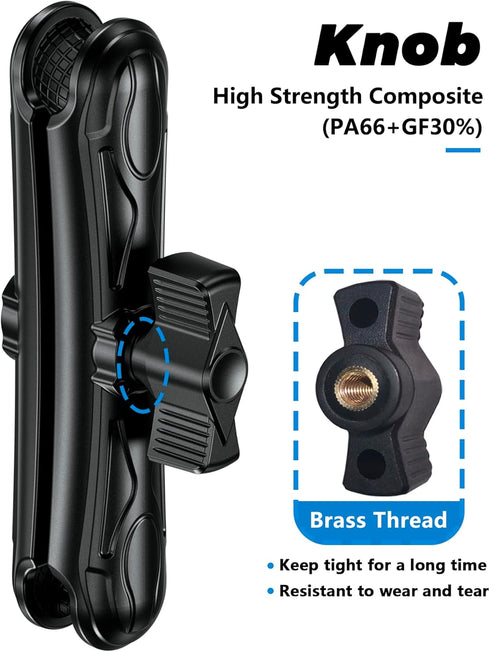 Double Socket Arm 5.9" Aluminum Alloy Long Arm Compatible with RAM Mount B Size 1" Ball Components...