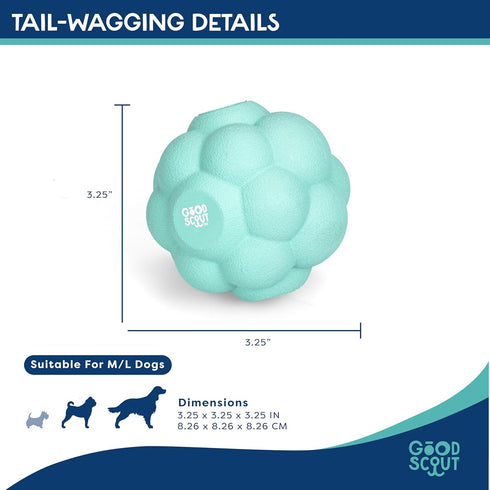 Good Scout Tumbler Ball Dog Fetch Toy, Indoor and Outdoor Rubber Dog Toy for Medium and Large Dogs...