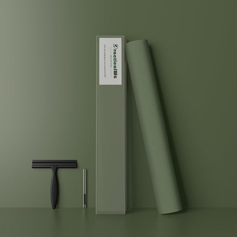 practicalWs Green Contact Paper Peel and Stick Wallpaper with Tools, Modern Removable Wall Paper for Bedroom Walls, 17.7'' x 236.2'' Self-Adhesive...