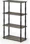 Furinno Turn-N-Tube 4-Tier Multipurpose Shelf Display Rack, Classic Tubes, French Oak Grey/Black...