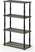 Furinno Turn-N-Tube 4-Tier Multipurpose Shelf Display Rack, Classic Tubes, French Oak Grey/Black...