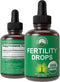 USDA Organic 5-In-1 Fertility Supplements For Women. High Absorption Liquid Drops Vitamins Blend with 5 Handpicked Herbal Ingredients for Reproduc...