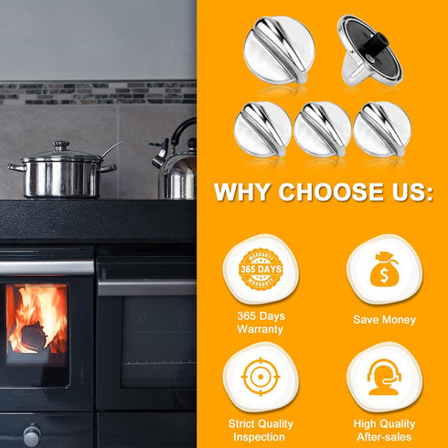 AMI PARTS Fit for G-E Profile Stove Knobs WB03K10303 Gas Stove Knobs Replacements - (Not Universal) Surface Burner Control Knob Replace WB03K10208...