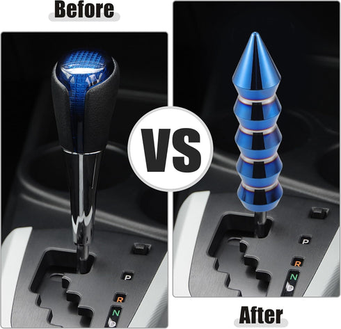 ACROPIX Universal Shift Knob Automatic Stick Gear Shifter Knob for Cars with 3 Adapters 8mm 10mm 12mm Burnt Blue - Pack of 4...