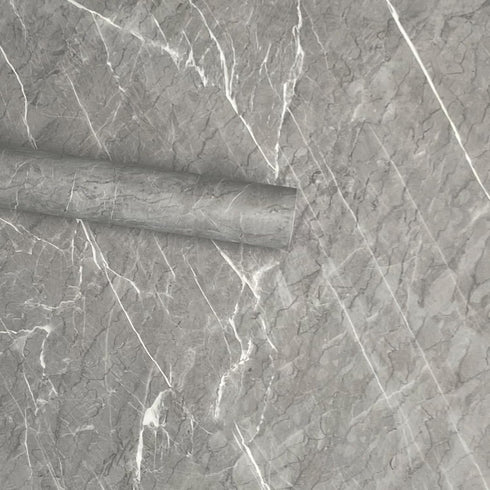 YIHAKIDS Marble Contact Paper Wallpaper Peel and Stick Matte Light Gray Self Adhesive Removable Wallpaper Decorative Contact Wallpaper for Counter...