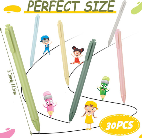 30 Pcs Bible Aesthetic Quick Dry Ink Pens Retractable Ballpoint Pens Fine Point Cute Pens Smooth Writing Pens Black Ink Pens 0.5 mm Gel Ink Pens f...