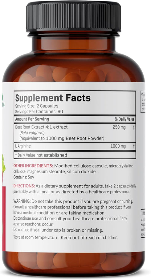Futurebiotics Beet Root + L-Arginine 2000 MG, Non-GMO, 120 Vegetarian Capsules...