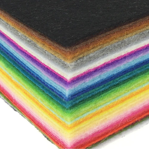 42pcs Felt Fabric Sheet 4"x4" Assorted Color DIY Craft Squares Nonwoven 1mm Thick...
