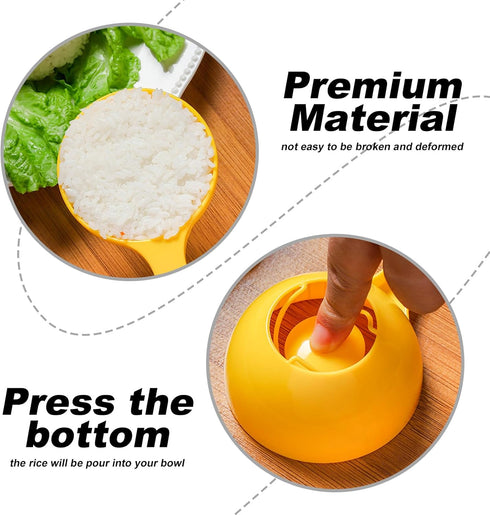 Rice Ball Spoon, Plastic Rice Paddle,Non Stick Rice Scooper for Rice Ball Making, Kitchen, Restaurant, Sushi Making Spoon (Yellow-5Pcs)...