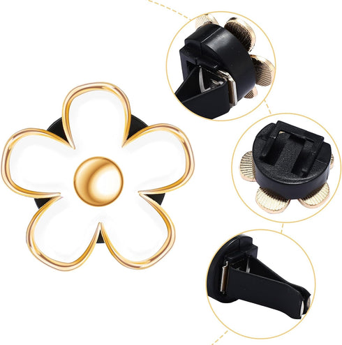 Frienda 6 Pcs Daisy Flower Air Vent Clip Air Freshener Outlet Clip Car Air Conditioning Clip Charm Car Inter Decor(White, 3 cm, 3.3 cm)...