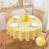 MANGATA CASA Yellow Gingham Round Tablecloth-Checkered Table Cloth Waterproof Kitchen & Table Linens-Polyester Buffalo Plaid Wrinkle Free Table Co...