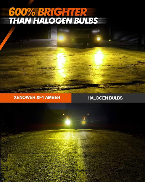 SEALIGHT 9006 LED Fog Light Bulbs Yellow, 600% Brightness 9006 HB4 LED Fog Light, 3000K Amber Strong Penetration 9006 Fog Light Led Bulb Yellow Re...