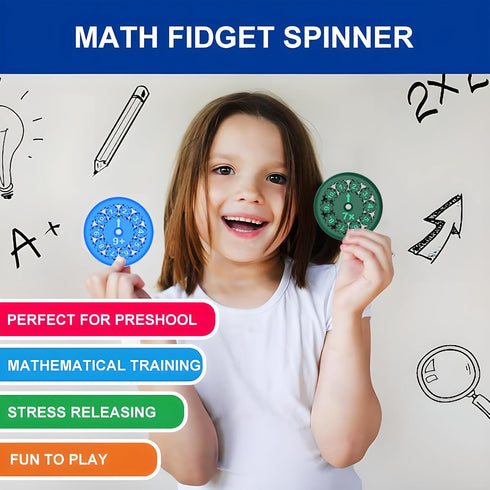 Math Fidget Spinners - 3D Printed, Educational Math Fact Fidget Spinner Toy - Learn Addition & Subtraction - Perfect for Kids, Stimmers & Fidgeter...