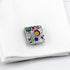 Silver Plated Cufflinks for Men Colorful Rainbow Crystal Cuff Links Wedding Gift...