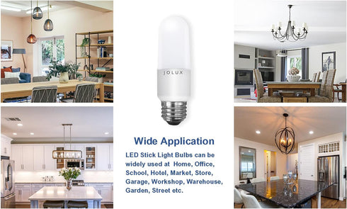 LED Stick Light Bulbs, Enclosed Fixture Rated,60W Equivalent, 5000K Daylight, 800 Lumen,Medium Screw Base E26 led Bulbs,Non-Dimmable,6 Count (Pack...