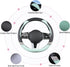 Cute Steering Wheel Cover D Shape for Girls Women Universal 15 inch,Black and Green...
