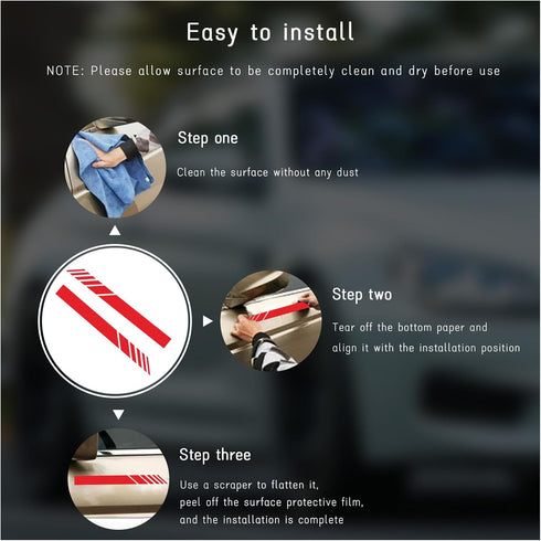 4PCS Car Rear View Mirror Stickers, Waterproof Auto Side Rearview Mirrors Decal Stripes, Universal Anti-Collision Striped Automotive Warning Strip...