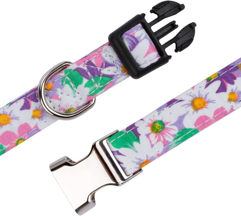 Rhea Rose Cute Floral Dog Collars with Rose Sunflower Daisy Patterns for Girl boy Dogs Purpler Sunflowers L...