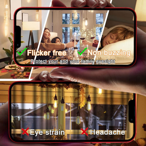 7.3 Inch E26 Led Bulb 60 watt Dimmable,3000K Warm White Edison Bulbs,6W Tubular T10 Long Clear Glass Light Bulb for Rustic Pendant,Industrial Pipe...