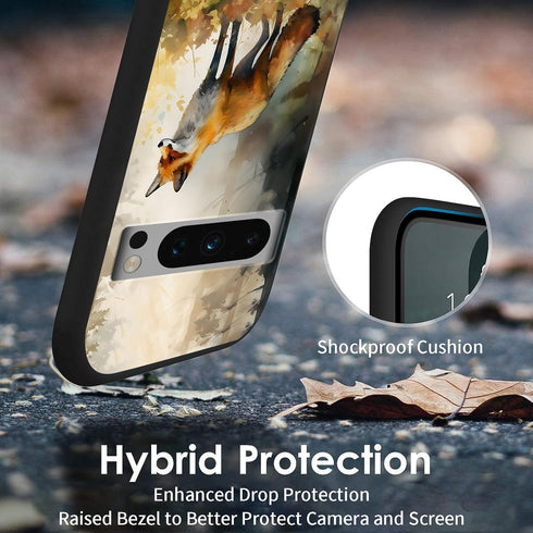 for Google Pixel 8 Pro Phone Case 6.7" 2023 Slim Soft TPU Silicone Cover with Watercolor Fox Pattern Design for Women Wen Shockproof Anti-Scratch ...