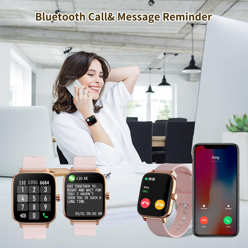 Luoba Smart Watch, 1.69'' Full Touch Answer/Make Call Women Smartwatch for Android Phones Fitness Tracker with Heart Rate Sleep Monitor Calorie St...