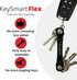 KEYSMART Flex Key Holder - Key Organizer Key Chain, Compact Key Case Pocket-Sized EDC Key Chain, Key Ring Loop for Car Key Chain, Expandable Keych...