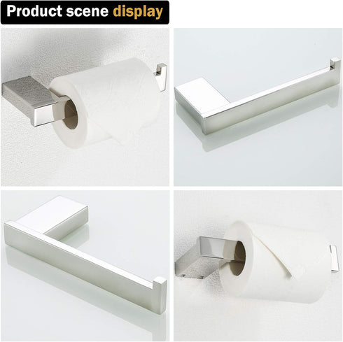 RANDOM Toilet Paper Holder Polished Chrome Square Bathroom Hardware Accessories SUS 304 Stainless Steel Tissue Paper Roll Holder Nordic Minimalism...