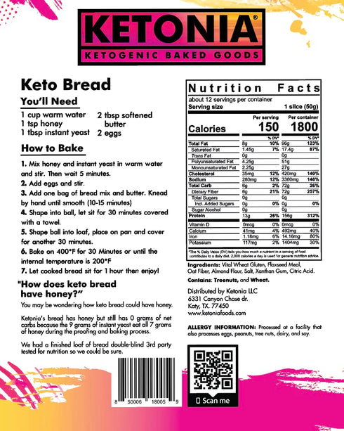 Keto Baking Mix - 0 Net Carbs - Free Recipe Support - Bread Machine Friendly - Made in the USA - Over 100 Free Keto Recipes & Video Tutorials - Wo...