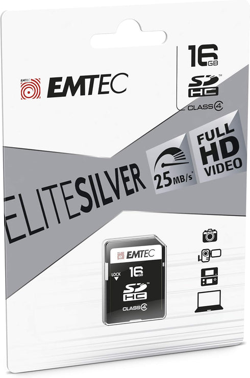 Emtec ECMSD16GHC4 Carte Mémoire SDHC Classe 4 16 Go...