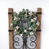 Idyllic Eucalyptus and Cotton Wreath, 14 Inches Artificial Wreath on a Natural Twig Base for Farmhouse, Garden, Wedding, Decor...