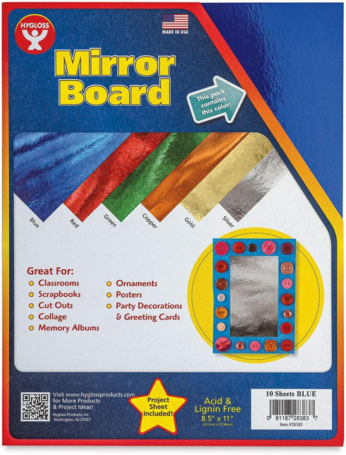 Hygloss Products, Inc 10-pk Mirror Board, 8.5" x 11", Blue...