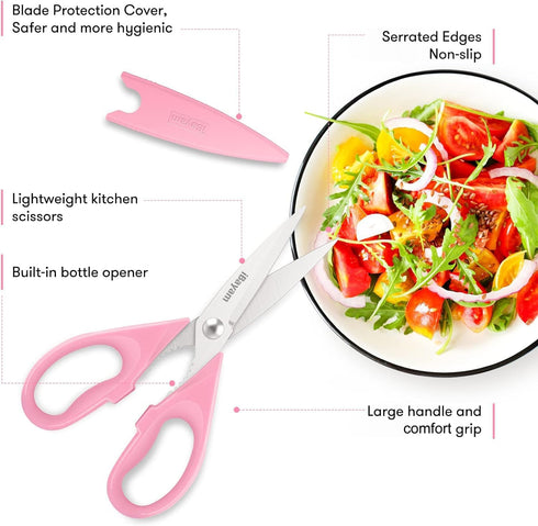 Kitchen Shears, iBayam Kitchen Scissors Heavy Duty Meat Scissors Poultry Shears, Dishwasher Safe Food Cooking Scissors All Purpose Stainless Steel...