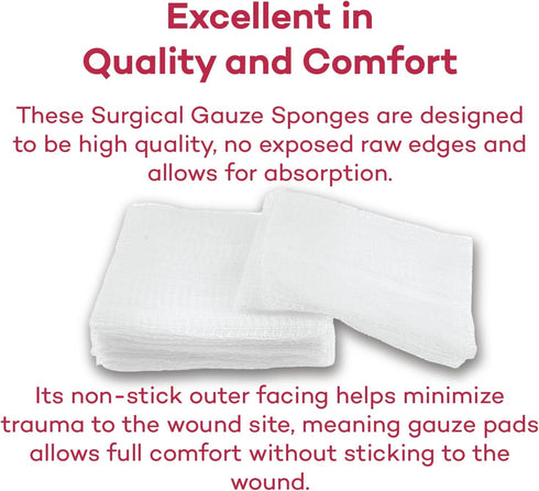 Dealmed 4" x 4" Surgical Sponges, 8-Ply, Non-Woven Absorbent Gauze Sponges for Wound Care, First Aid Kits and Medical Facilities, 200 Count (Pack ...