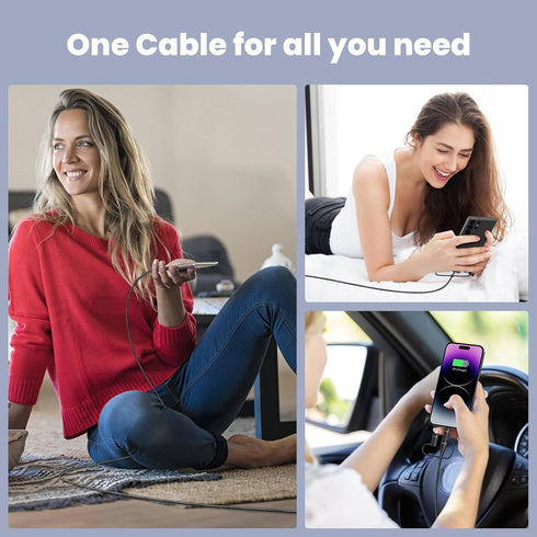 100W USB C Multi Charging Cable, USAMS 4FT 5-in-1 5A Fast Sync Charger Adapter Nylon Braided Type-C Cable for Laptop/Tablet/Phone and More......