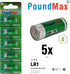 5 X PoundMax 910A LR1 N Type MN9100 1.5V Alkaline Batteries...