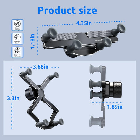 ELOHEI Cell Phone Car Holder, Upgraded Aluminum Alloy Car Holder for iPhone 15 Pro Max, 2023 Best Gravity Car Vent Phone Mount, Air Vent Phone Hol...