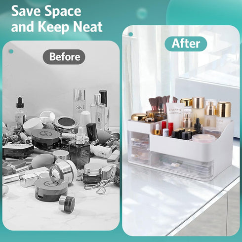 Makeup Organizer for Vanity - Skincare Organizers with Clear Drawers, Large Make Up Organizers and Storage, Bathroom Countertop Makeup Holder, Bed...