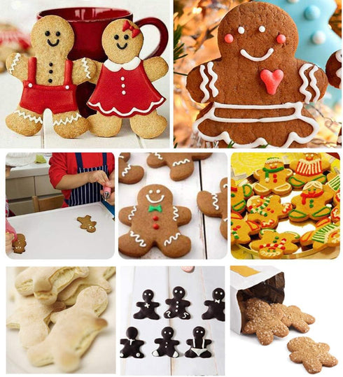 3 Piece Gingerbread Man Cookie Cutter Set, Christmas Shape Cookie Cutters Molds - 2.2 Inch, 3 Inch, 4.5 Inch...