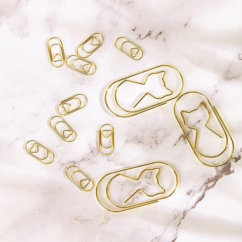 Gold Jumbo Paper Clips - 50pcs, Large 2 Inch Cat Shaped Paper Clips, Non-Skid Smooth Wire Wide PaperClips for Bookmarks, Office & School Supplies...