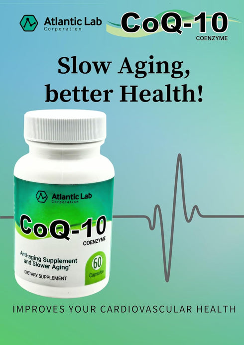 Coenzyme COQ-10 Anti-Aging and Slower-Aging, Support Heart Health with Our Fast Absorption Capsules. Vegan, Gluten Free, Keto, Paleo, All Diets, L...
