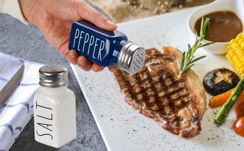 Farmhouse Salt And Pepper Shakers Set,Kitchen Decor,Glass Blue Salt And Pepper Shakers Set,Cute Salt Shaker,Gift For Women,Modern Farmhouse Decor,...