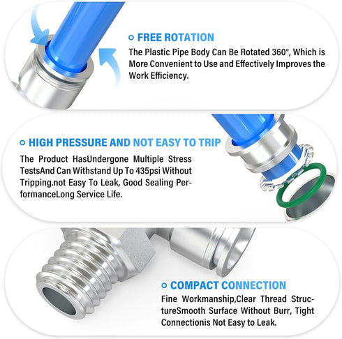 TAILONZ PNEUMATIC 304 Stainless Steel Male Branch Tee 1/2 Inch Tube OD x 3/8 Inch NPT Thread Push to Connect Fittings PT-1/2-N3 (Pack of 2)...