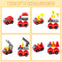 67 Pcs Fire Rescue Vehicles Building Blocks Set,4 Different Mini Fire Rescue Cars,4 In 1 Fire Truck Building Toy,Robot Brick Set for Goodie Bags,P...
